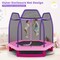 7 Feet Kids Trampoline with Safety Enclosure Net and Steel Frame Indoor or Outdoor Bounce Jumper Toy